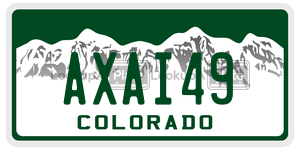 AXAI49  license plate in CO