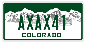 AXAX41  license plate in CO