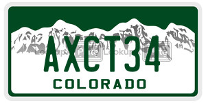 AXCT34 license plate in Colorado