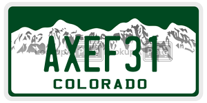 AXEF31  license plate in CO