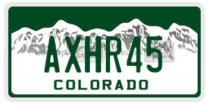 AXHR45  license plate in CO