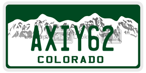AXIY62  license plate in CO