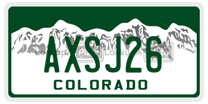 AXSJ26  license plate in CO