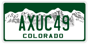 AXUC49  license plate in CO