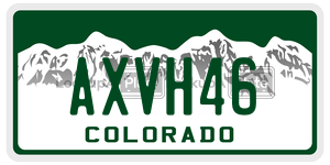 AXVH46  license plate in CO
