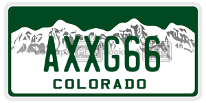 AXXG66 license plate in Colorado