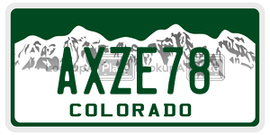 AXZE78  license plate in CO