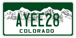 AYEE28  license plate in CO