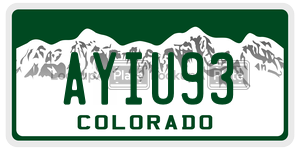 AYIU93  license plate in CO