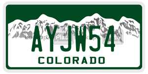 AYJW54  license plate in CO