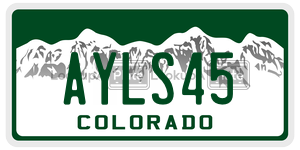 AYLS45 license plate in Colorado