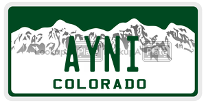 AYNI  license plate in CO