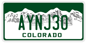 AYNJ30  license plate in CO
