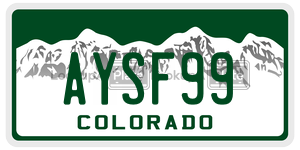 AYSF99  license plate in CO