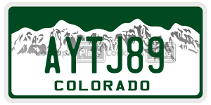 AYTJ89 license plate in Colorado