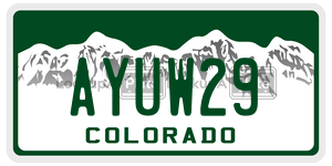 AYUW29  license plate in CO