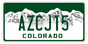 AZCJ15  license plate in CO