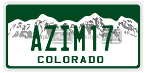 AZIM17  license plate in CO