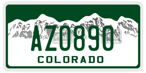 AZO890  license plate in CO