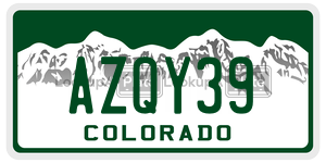 AZQY39  license plate in CO
