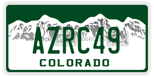 AZRC49  license plate in CO