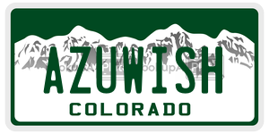 AZUWISH  license plate in CO
