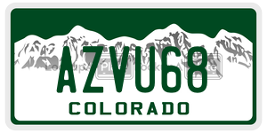 AZVU68  license plate in CO