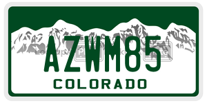AZWM85  license plate in CO