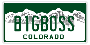 B1GBOSS license plate in Colorado