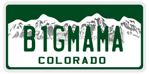 B1GMAMA license plate in Colorado