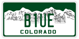 B1UE  license plate in CO