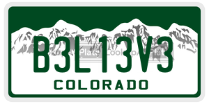 B3L13V3 license plate in Colorado