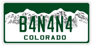 B4N4N4  license plate in CO