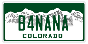 B4NANA  license plate in CO