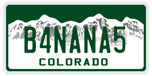 B4NANA5  license plate in CO