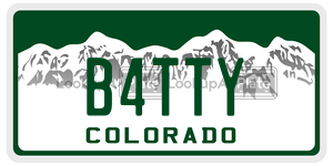 B4TTY license plate in Colorado