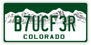 B7UCF3R  license plate in CO