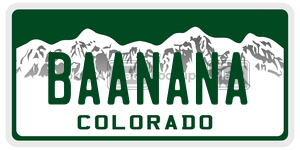 BAANANA  license plate in CO