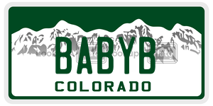 BABYB license plate in Colorado