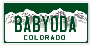 BABYODA  license plate in CO