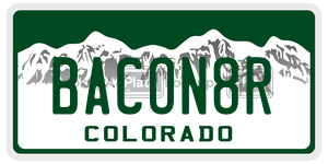 BACON8R  license plate in CO