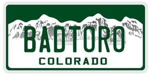 BADTORO  license plate in CO