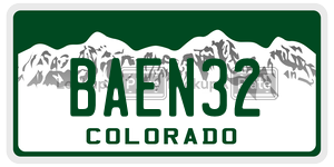BAEN32  license plate in CO