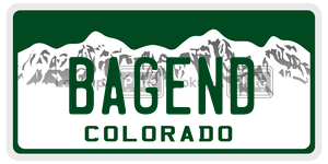 BAGEND  license plate in CO