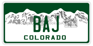 BAJ  license plate in CO