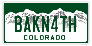 BAKN4TH  license plate in CO