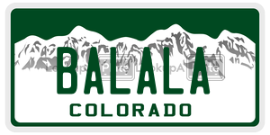 BALALA  license plate in CO