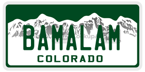 BAMALAM  license plate in CO