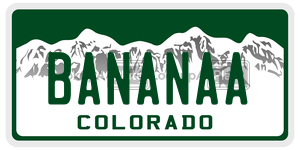 BANANAA  license plate in CO