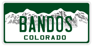 BANDOS  license plate in CO